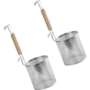 Kanca ile 2x Noodle Süzgeci, Paslanmaz Çelik, Derin Kızartma Sepeti