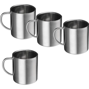 Paslanmaz Çelik Bira Kupa Kahve Fincanı Çay Çift Duvar Kamp Içme Kupası 4pc