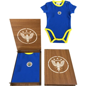 Bebek Mavi Armalı Body Zıbın Ahşap Kutulu