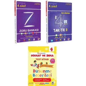 Tonguç Akademi Yayınları 4. Sınıf Tüm Dersler Zoru Bankası -Taktikli Soru- Dikkat Zeka Test Kitabı