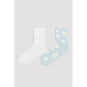 Blue Daisy 2li Soket Çorap