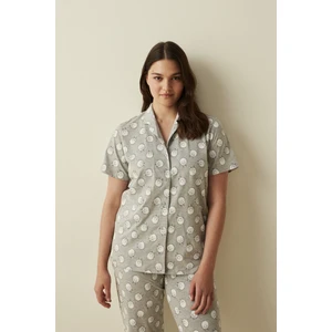 Gri Melanj Ent Sheeps Gömlek Pijama Takımı