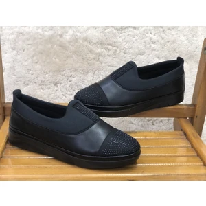 Kadın Yumuşak Kaymaz Taban Taş Işlemeli Spor Babet