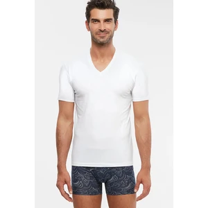 Antonio V Yaka Pamuklu Erkek Atlet - Beyaz