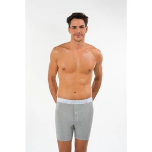 Long Çift Düğmeli Uzun Erkek Boxer - Gri