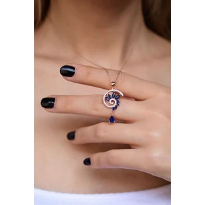 Papatya Silver 925 Ayar Gümüş Rose Kaplama Girdap Tasarım Kolye