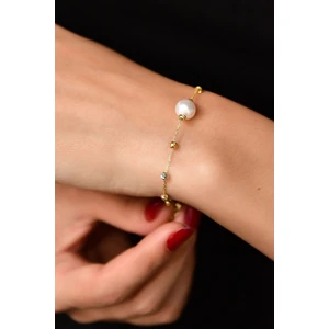 Papatya Silver 925 Ayar Gümüş Üç Renk Dorika Toplu Incili Kadın Bileklik