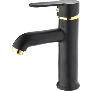 Gms Zirve Siyah Altın Lavabo Musluk Bataryası ZRV200 Çift Giriş