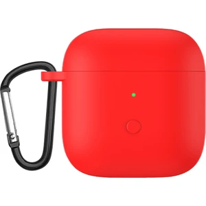 Redmi Buds 3 Için Karabinalı Tam Koruyucu Silikon Kılıf - Kırmızı (Yurt Dışından)
