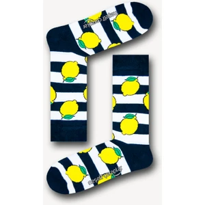 Neşeli Çoraplar Şerit Limon Desenli Renkli Erkek Çorap