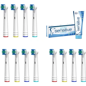 24sat Oral-B Diş Fırçası Yedek Başlığı Hassas Temizlik 12 Adet + Sensitive 90gr Diş Macunu