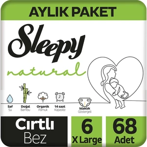Natural Aylık Paket Bebek Bezi 6 Numara Xlarge 68 Adet