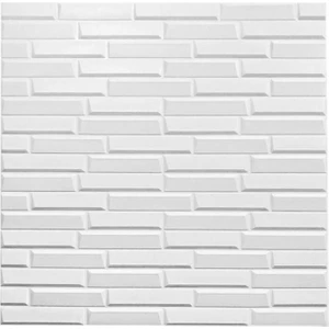 Renkli Duvarlar NW55 Opak Küçük Taş Desen Kendinden Yapışkanlı Sünger Esnek Beyaz Duvar Paneli 70X77 cm 6 Adet