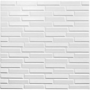 Renkli Duvarlar NW55 Opak Küçük Taş Desen Kendinden Yapışkanlı Sünger Esnek Beyaz Duvar Paneli 70X77 cm 1 Adet