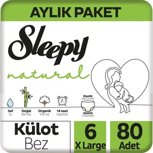 Natural Aylık Paket Külot Bez 6 Numara Xlarge 80 Adet