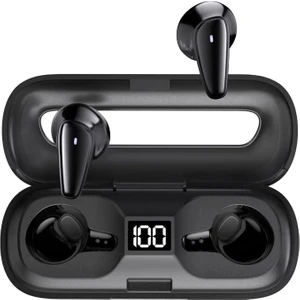XT95 Tws Bluetooth Kulaklık Mikrofonlu Ultra Ince Dokunmatik Kontrol Dokunmatik Kontrollü Kablosuz Kulaklık Dijital Ekranlı Kulaklıklar   (Yurt Dışından)