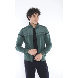 Erkek Spor, 4 Cepli, Dik Yaka, 4 Mevsim, Süper 2 İplik Koyu Yeşil Eşofman Takımı - 5876