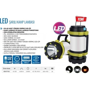 Klaus Led Kamp Lambası Ke47703 (şarjlı)