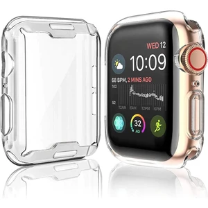 Apple Watch 44 mm 360 Tam Koruma Seri 2,3,4,5,6,se Uyumlu Şeffaf Silikon Kılıf