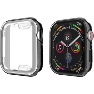 Apple Watch 44 mm 360 Tam Koruma Seri 2,3,4,5,6,se Uyumlu Siyah Silikon Kılıf