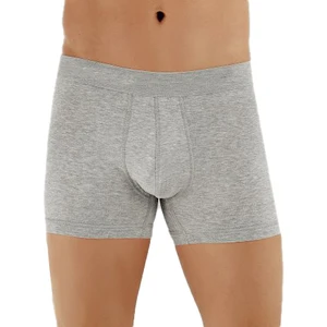 Erkek Pamuklu Likralı Esnek Gri Boxer