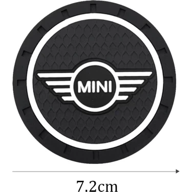 Rosetr Mini Cooper Araç Içi Bardak Altlığı Siyah Mini Logolu 2'li Set