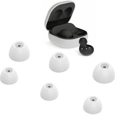 Dacare Samsung Galaxy Buds 2 Için 6 Adet Yumuşak Silikon Yedek Kulaklık Ucu - Beyaz (Yurt