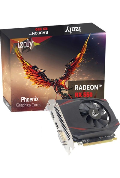 İzoly AMD Radeon RX550 4GB GDDR5 128Bit (DVI+HDMI+DP) PCI-Express 3.0 Ekran Kartı