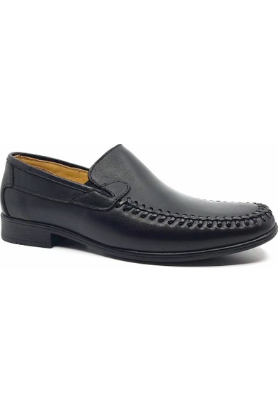 Faruk Karar 092 Siyah Hakiki Deri Hafif Yazlık Erkek Ayakkabı