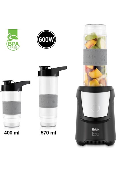 Fakir Dynamic Comfort 600 W Kişisel Blender Siyah