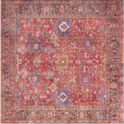 Etnik Desenli Salon Halısı, Soul Şönil |Pamuk-Polyester| Kırmızı Halı Al 181