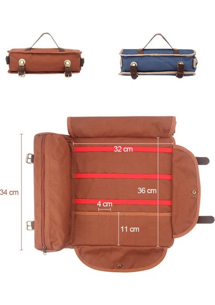Barware Rulo Çanta Kol Kolay Taşıma Profesyonel Saklama Çantası Kahverengi(Yurt Dışından) indirimleri