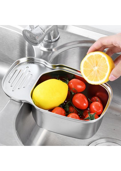 Aşırı Lavabo Süzgeci Kevgir Havzası Çok Işlevli Mutfak Aleti Filtre Gümüş fiyatları