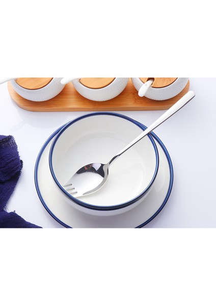 10X Metal Açık Gereç Kaşık Spork Gereçleri Çatal Gadget Kamp Sofra modelleri