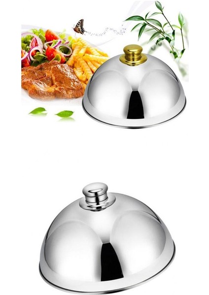 2 Adet Paslanmaz Çelik Wok Dome ve Buğulama Kapak Basting Kapak Altın Küçük (Yurt Dışından)