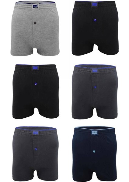 Penye Düz Boxer 117 6'lı Paket | Karışık Renk