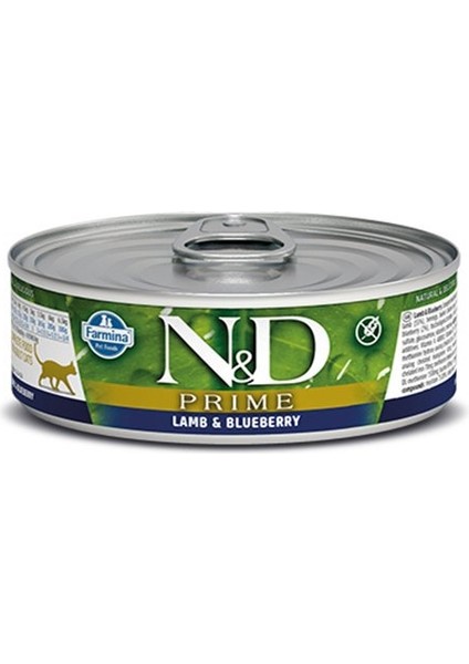 Prime Kuzu Etli ve Yaban Mersinli Kedi Konservesi 80 gr