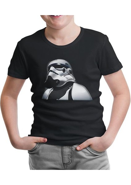 Lordd T-Shirt Lorddd T-Shirt T-Shirt Star Wars - Stormtrooper 2 Siyah Çocuk Tshirt