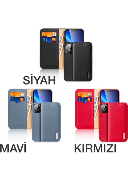 iPhone 13 Pro Kılıf Mıknatıslı Cüzdanlı Deri Kılıf Hivo Series