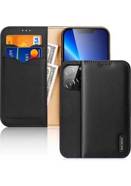 iPhone 13 Pro Max Kılıf Mıknatıslı Cüzdanlı Deri Kılıf Hivo Series