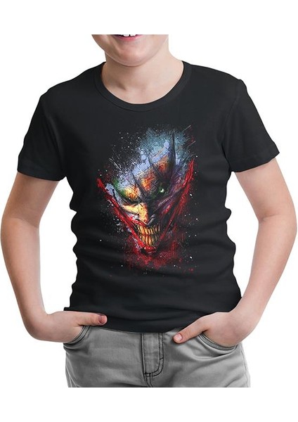 Lordd T-Shirt Lorddd T-Shirt T-Shirt Joker - Face Siyah Çocuk Tshirt
