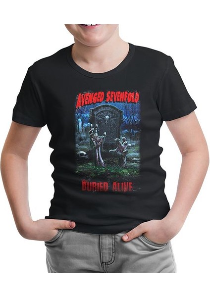 Lordd T-Shirt Lorddd T-Shirt T-Shirt Avenged Sevenfold - Buried Alive Siyah Çocuk Tshirt