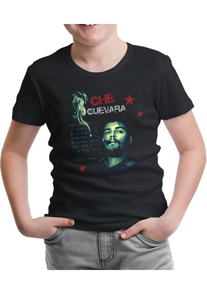 Lordd T-Shirt Lorddd T-Shirt T-Shirt Che Guevara - Smoke Siyah Çocuk Tshirt
