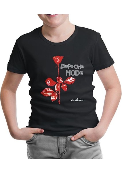 Lordd T-Shirt Lorddd T-Shirt T-Shirt Depeche Mode - Violator Siyah Çocuk Tshirt