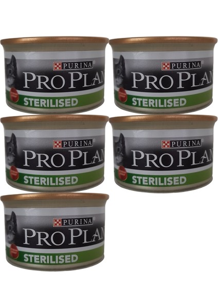 Kısırlaştırılmış Konserve Yaş Kedi Maması Sterilize Kedi Maması Yetişkin Kedi Konserve Yaş Maması 85 gr x 5