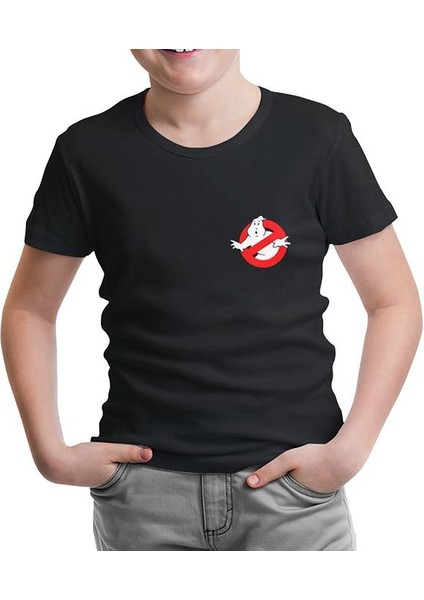 Lordd T-Shirt Lorddd T-Shirt T-Shirt Ghost Busters Logo Siyah Çocuk Tshirt