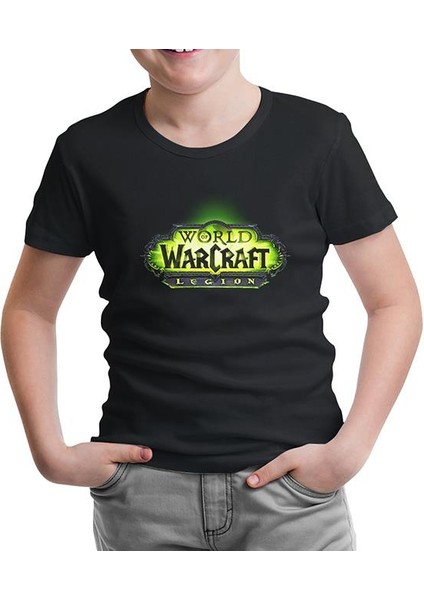 Lordd T-Shirt Lorddd T-Shirt World Of Warcraft - Legion Logo Siyah Çocuk Tshirt
