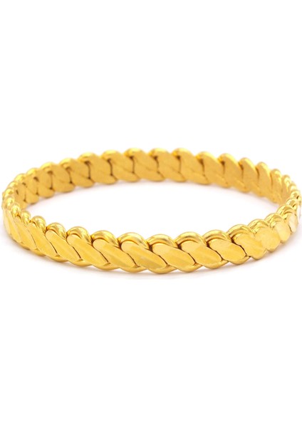 22 Ayar Altın Kaplama Adana Burma Bilezik 8.5mm