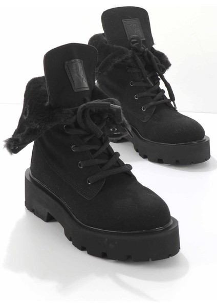 Siyah Süet Kadın Bot & Bootie K026780206