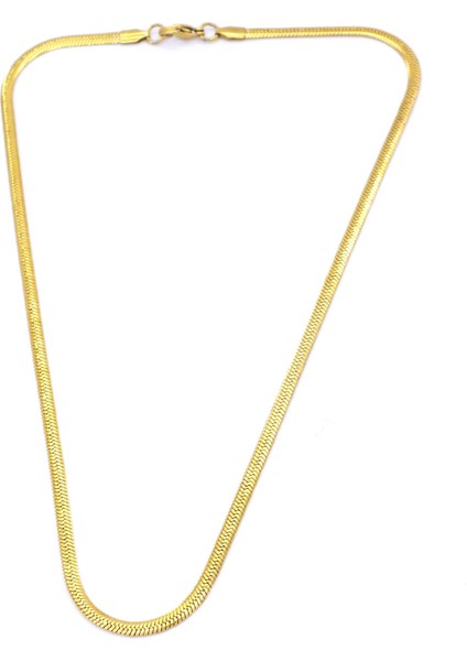 Altın Kaplama Balık Sırtı Unisex Zincir 3 mm